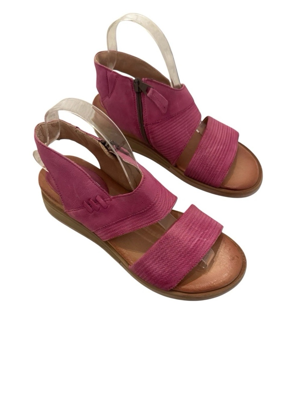 Miz Mooz Cece leather wedge sandals in fuchsia size 38 US 7.5-8